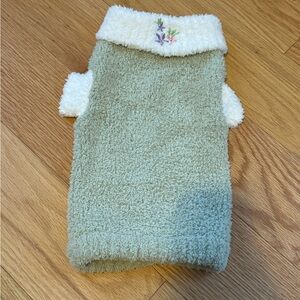 Dog Sweater - Green with flower design